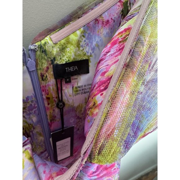 Theia Purple Wisteria Gown Organza Strapless A-line Maxi Dress Size 4 NWT - Picture 9 of 10